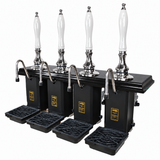 Four-pull beer engine – chrome and black, white