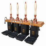 Four-pull beer engine – copper and oak, cream