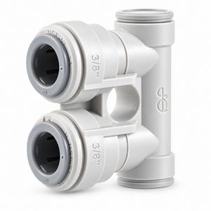 Grey 1/2-inch U-bend connector with twin push-fit ports