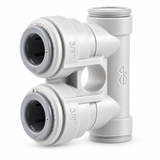 Grey 1/2-inch U-bend connector with twin push-fit ports