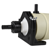Half-pint water-jacketed cabinet cylinder lower outlet and mounting detail