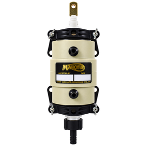 Half-pint water-jacketed cabinet cylinder front view with Masons inspection label