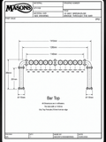 Harry Mason 10-way Brewhouse Bridge through-the-bar dimension drawing showing 1410 mm overall width and 396 mm body height