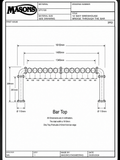 Harry Mason 12-way Brewhouse Bridge through-the-bar dimension drawing showing 1610 mm overall width and 396 mm body height