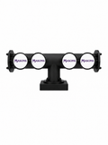 Harry Mason Brewhouse 4-way Lowline beer font in black, clamp-on mounting, with four Masons badges, shown without taps
