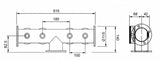 Harry Mason Brewhouse 4-way Lowrider T-bar dimension drawing, through-the-bar mounting