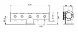 Harry Mason Brewhouse 5-way Lowrider T-bar dimension drawing, through-the-bar mounting