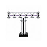 Harry Mason Brewhouse 5-way T-bar beer font in chrome, clamp-on mounting, with Masons badges, shown without taps