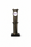 Harry Mason Brewhouse Alpha single beer font in Antique Brass, clamp on mounting, with Masons badge