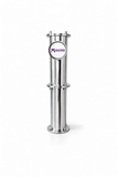 Harry Mason Brewhouse Alpha single beer font in Chrome, through the bar mounting, with Masons badge