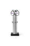 Harry Mason Brewhouse Beta twin beer font in Chrome, clamp-on mounting, with Masons badges