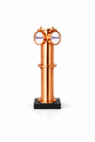 Harry Mason Brewhouse Beta twin beer font in Copper, clamp-on mounting, with Masons badges