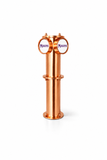 Harry Mason Brewhouse Beta twin beer font in Copper, through-the-bar mounting, with Masons badges