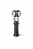Harry Mason Brewhouse Gamma triple beer font in Antique Brass, through-the-bar mounting, with Masons badges
