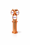 Harry Mason Brewhouse Gamma triple beer font in Copper, through-the-bar mounting, with Masons badges
