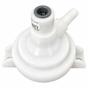 Harry Mason check valve 3/8 inch inlet, 1/2 inch outlet with override system