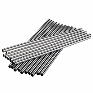 Pack of 25 straight stainless steel drinking straws