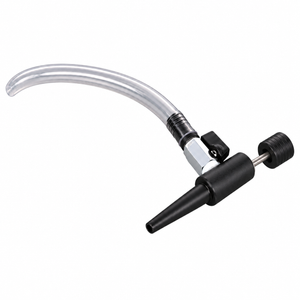 Non-choke barrel vent peg with clear tubing and square-aligned capped plunger
