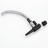 Non-choke barrel vent peg with clear tubing and square-aligned capped plunger
