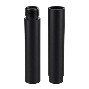 Black plastic tap extension with threaded and socket ends