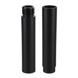 Black plastic tap extension with threaded and socket ends
