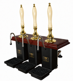 Three-Pull Aston Beer Engine – brass and mahogany with cream ceramic handles