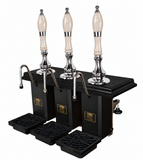Three-Pull Aston Beer Engine – chrome and black with white crackled truncheon handles