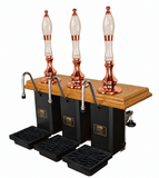 Three-Pull Aston Beer Engine – copper and oak with white crackled truncheon handles