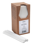 8″ White Paper Straws - PK 250